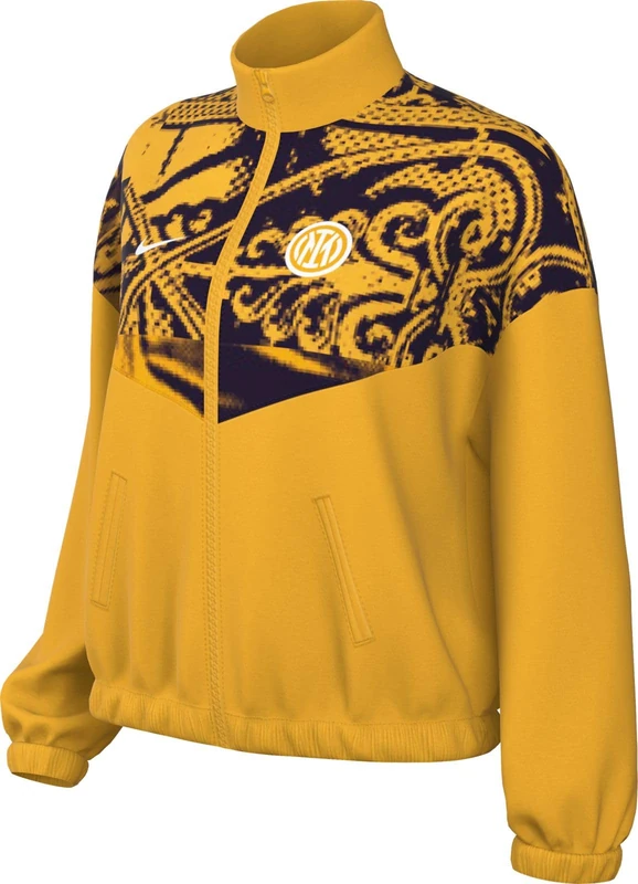Nike Inter Milan Football Jacket Inter Milan Essential Windrunner Third Football Jacket Woven Material (Women), University Gold/White, FZ8577-739, L