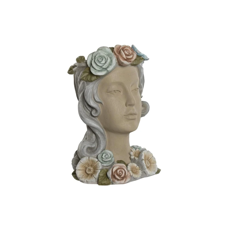 Macetero Magnesia 32X30X48 Chica Flores Cream - Image 1