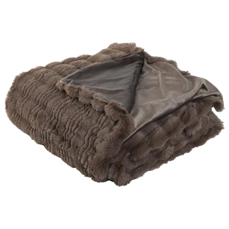 AlexandreHouse Manta Polyester 220 x 240 x 1 650 gsm Brown - Image 1
