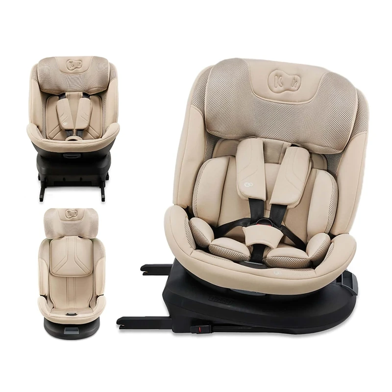 Kinderkraft XPEDITION3 I-Size Child Car Seat with 360 Degree Rotation, Isofix, Base Station, Special Safety Systems, Easy to Clean, from Birth Group 0/1/2/3 0-36 kg, SPS+, H-Guard+, Beige