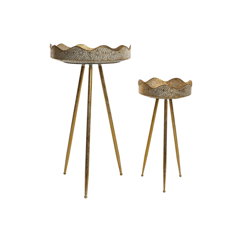 AlexandreHouse Macetero Set 2 Metal 46X46X84.5 Dorado