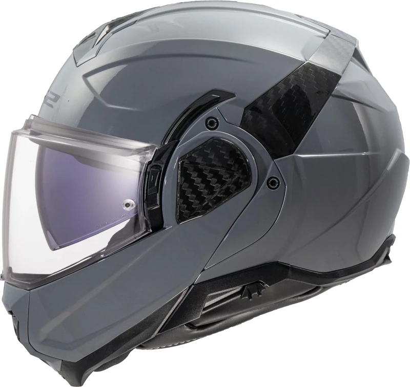 LS2 Advant II FF910. Motorcycle Helmet. Modular Flip Front. KPA + Carbon Components. Pinlock and Carry Backpack Included. Gloss Nardo Grey. XS