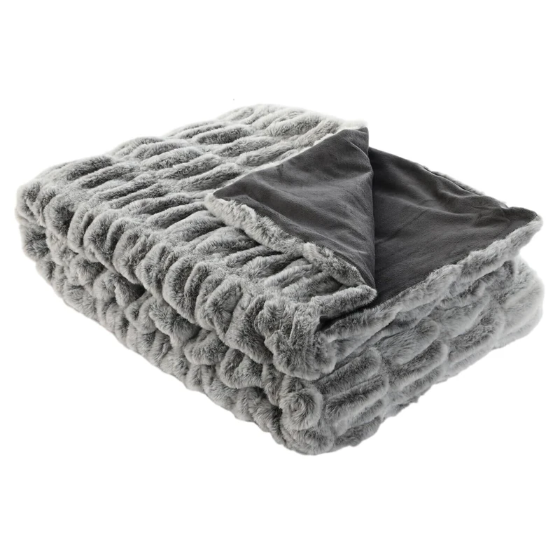 AlexandreHouse Blanket Sofa Polyester 130X170X2 630 GSM GREY