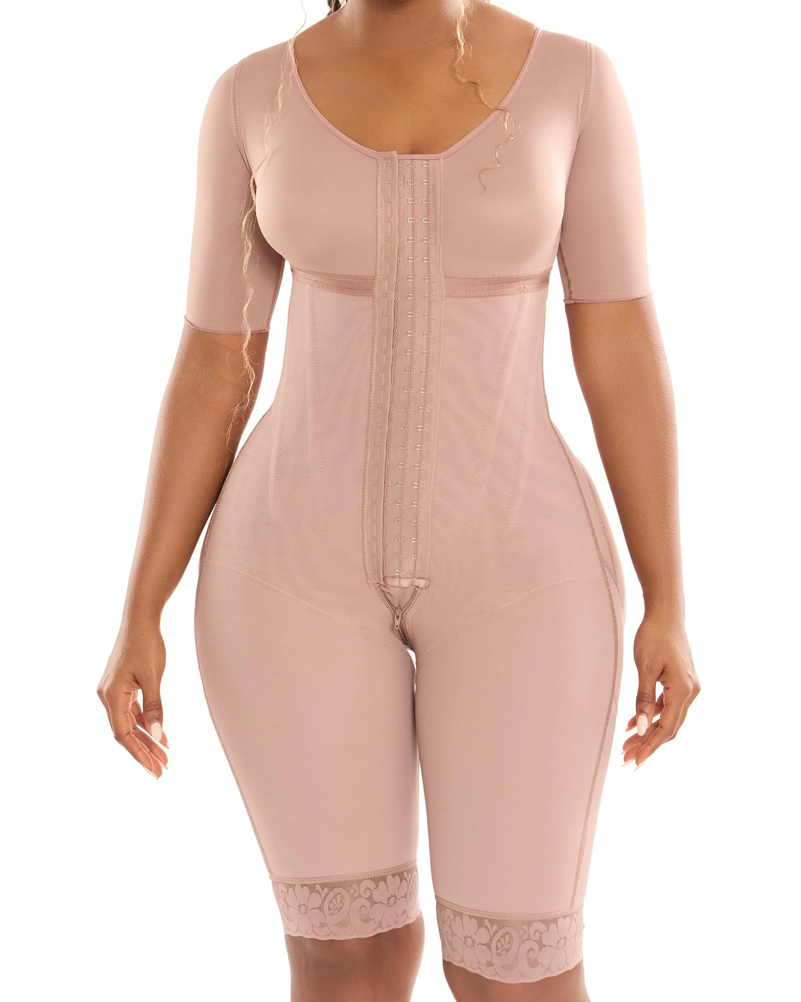 SHAPE CONCEPT Fajas Colombianas Reloj de Arena 7 Varillas Girdle BBL 335 Shapewear High Compression With Rows, Cocoa, Small