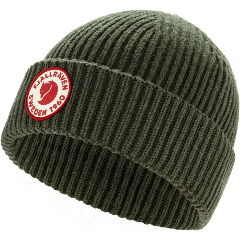 Fjällräven 1960 Lite Logo Beanie Hat, Dark Green, One Size