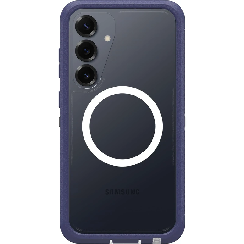 OtterBox Defender Series XT Clear Case with Magnets for Samsung Galaxy S25+, Shockproof, Drop proof, Ultra-Rugged, Protective Case, 7x Tested to Military Standard, Clear/Purple