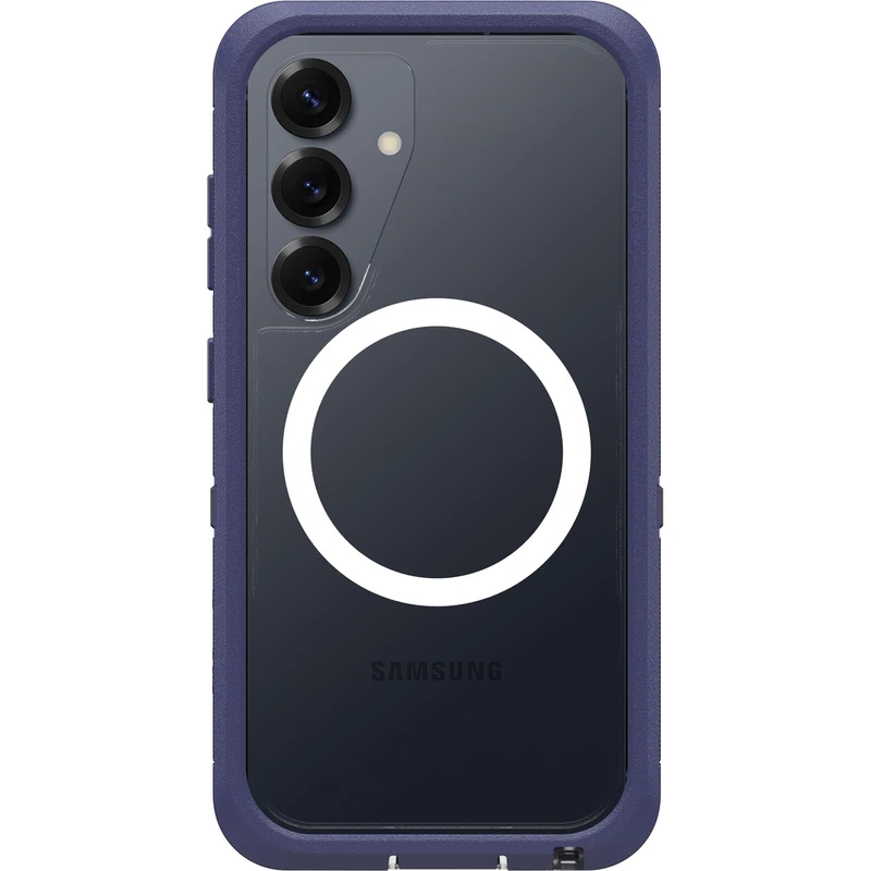 OtterBox Defender Series XT Clear Case with Magnets for Samsung Galaxy S25, Shockproof, Drop proof, Ultra-Rugged, Protective Case, 7x Tested to Military Standard, Clear/Purple