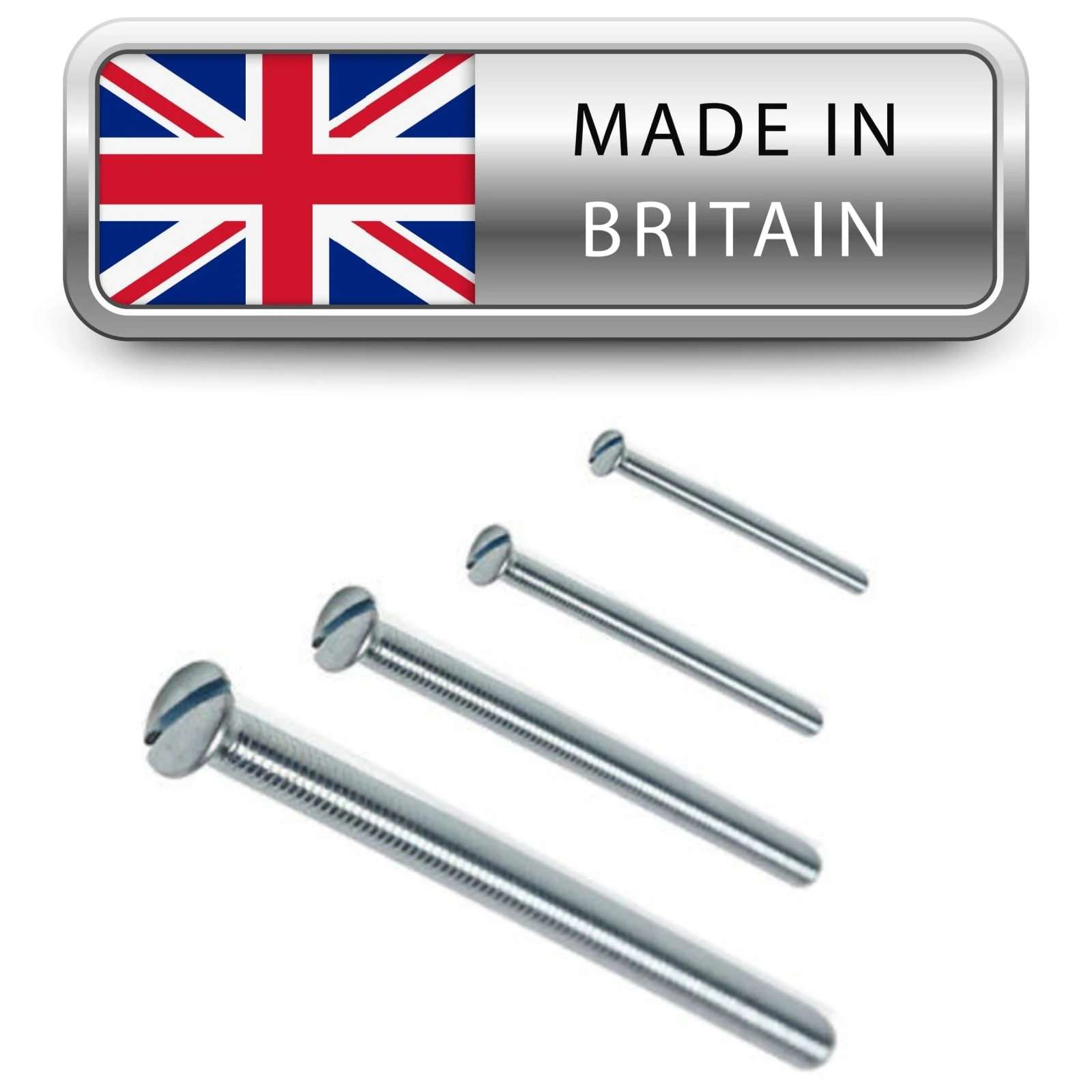 Electrical Socket Screws | Electrical Switch Screws | British Made | Assorted Pack | 4 Lengths | 40 Pieces | 10 each 30, 40, 50 & 60mm