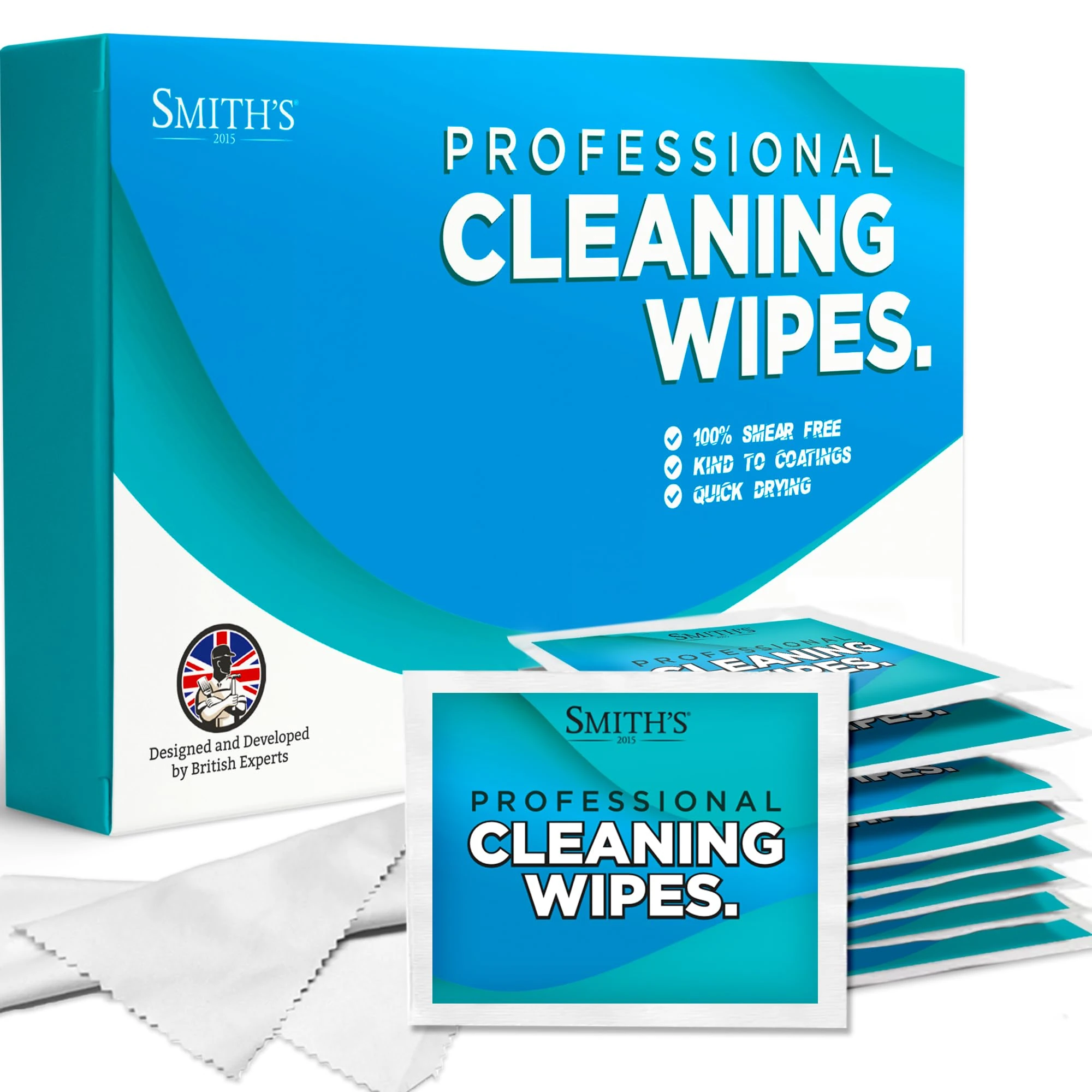 Professional Screen Wipes by SMITH'S 2015 | 60 Pack | 14 x 14cm | Perfect Cleaning Wipes for 17” Monitors, Laptops, iPads, Mobile Phones, 17” LCD TVs, Tablets, PCs, Keyboards & More!