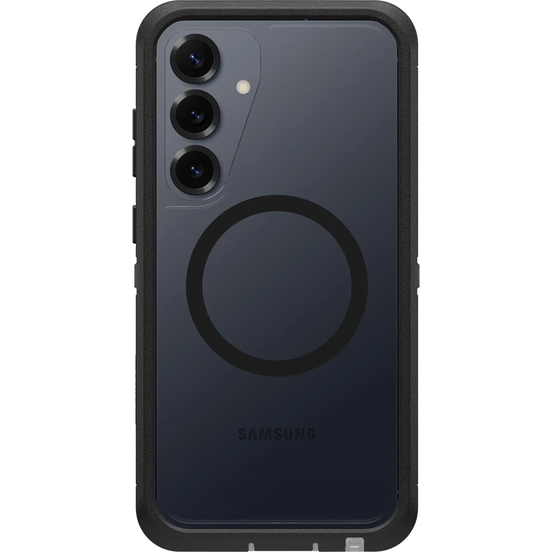 OtterBox Defender Series XT Clear Case with Magnets for Samsung Galaxy S25+, Shockproof, Drop proof, Ultra-Rugged, Protective Case, 7x Tested to Military Standard, Clear/Black
