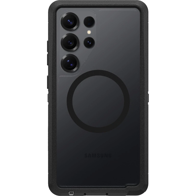 OtterBox Defender Series XT Clear Case with Magnets for Samsung Galaxy S25 Ultra, Shockproof, Drop proof, Ultra-Rugged, Protective Case, 7x Tested to Military Standard, Clear/Black