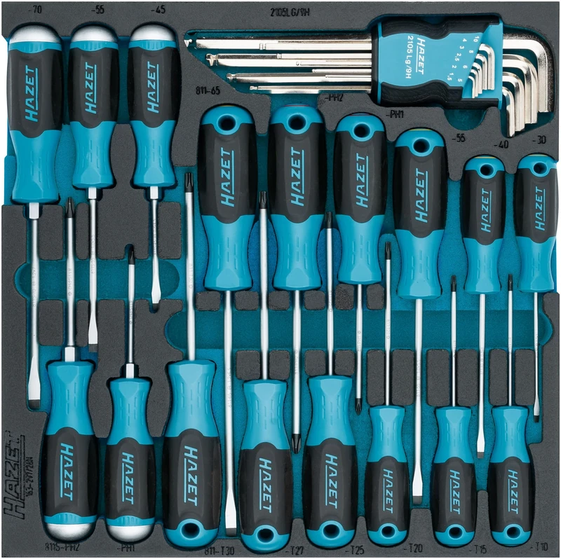 HAZET Screwdriver Set 163-297/26N Slotted Profile Length 344 mm