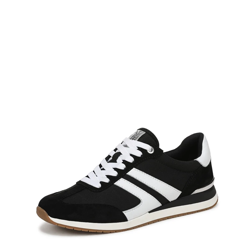 Naturalizer Women's Lorena Lace Up Trainers, Wide Fit, Black/White, UK 6