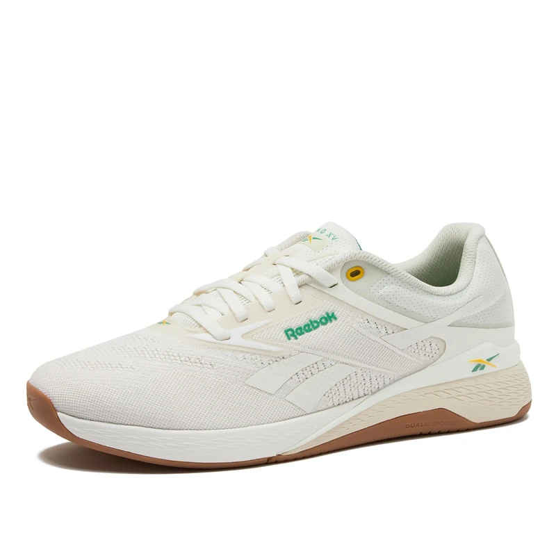 Reebok Nano X5 Mens Shoes, Cross Training and Light Running Sneakers for Men, Chalk/Alabaster/Upgrade Green, 8.5 Women/7 Men