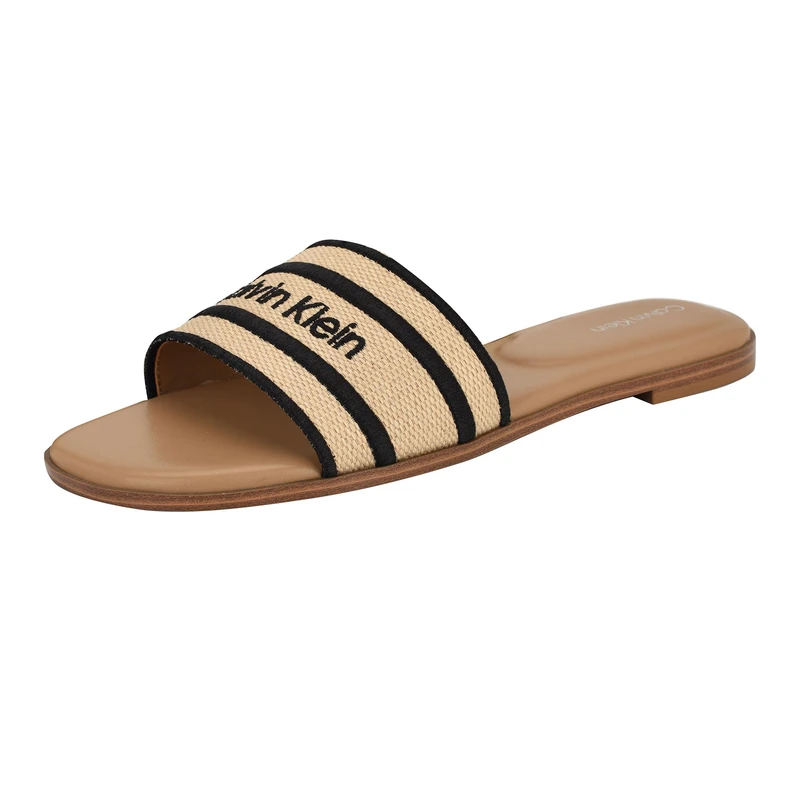 Calvin Klein Women's Kendell Sandal, Light Natural/Black 114, 5.5 UK - Image 1