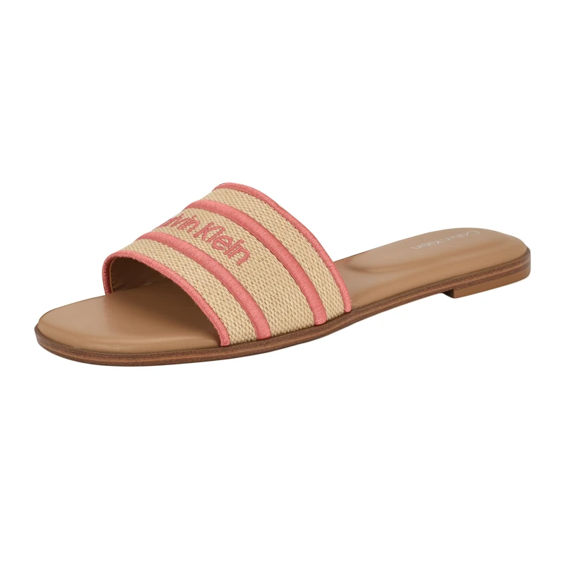 Calvin Klein Women's Kendell Flat Sandal, Light Natural/Pink 112, 9 UK - Image 1
