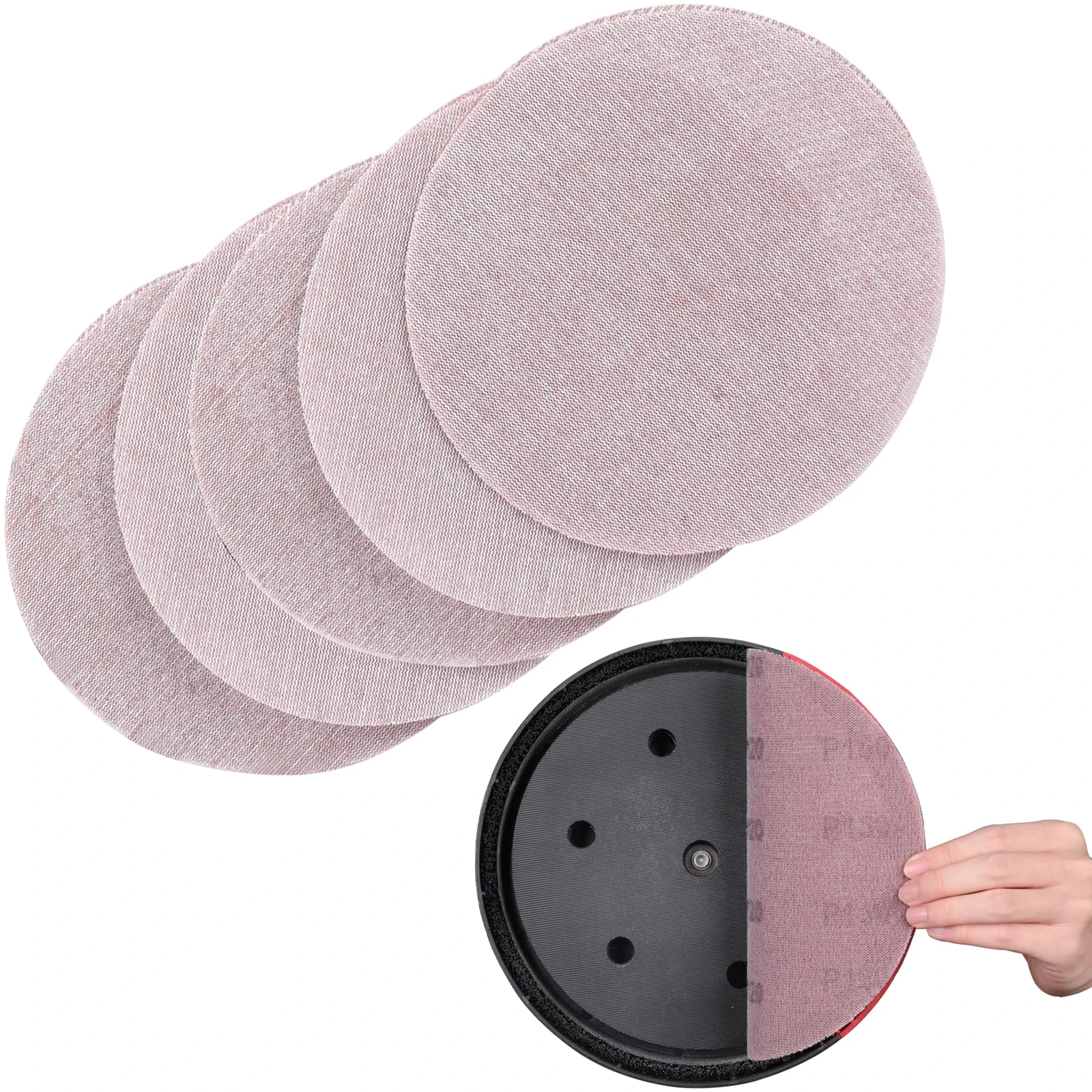 Sruhrak 225mm Net Sandpaper, 25 PCS Mesh Sanding Discs 150 Grit Hook and Loop Sanding Pads for Drywall Sander Efficient Dust Removal Random Orbital Sander Polishing