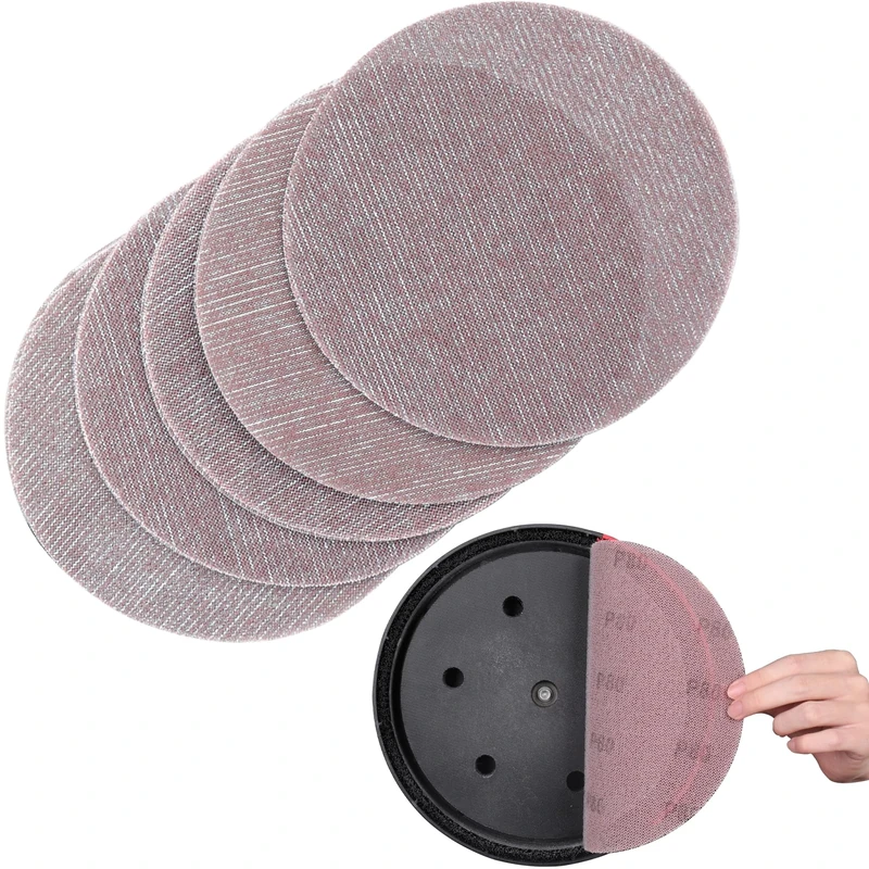 Sruhrak 225mm 80 Grit Hook & Loop Sanding Discs - 25 Dust-Free Pads