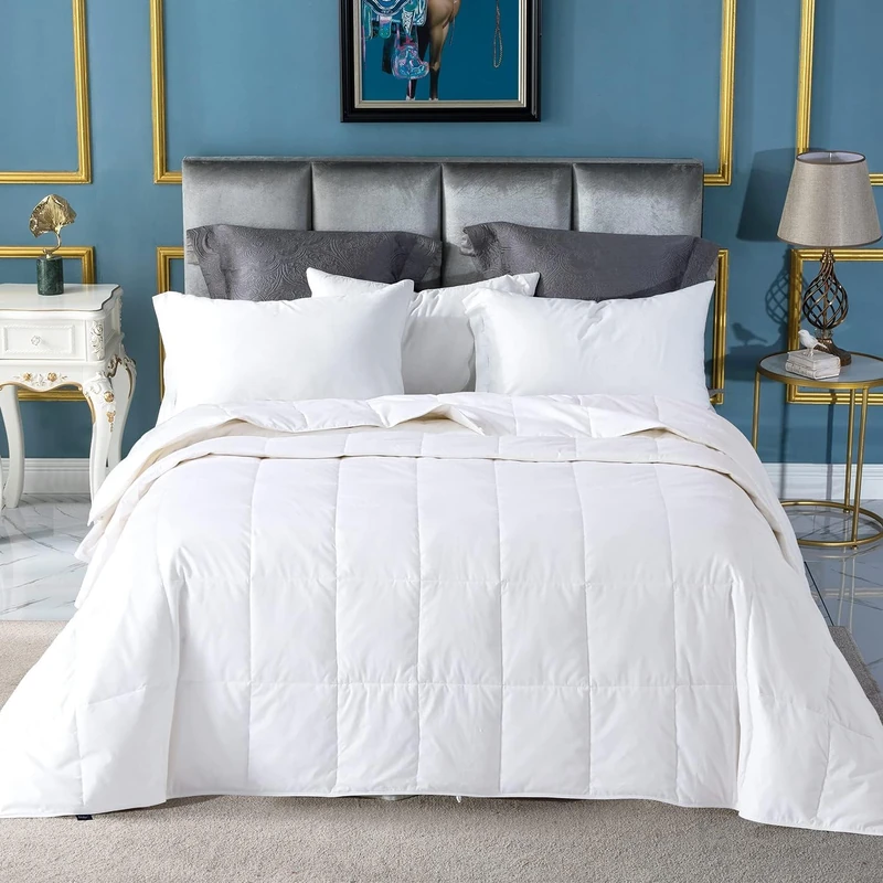 Globon Summer Down Comforter King Size Extra Lightweight for Hot Sleepers Noiseless and Extra Soft 106" x 90" White