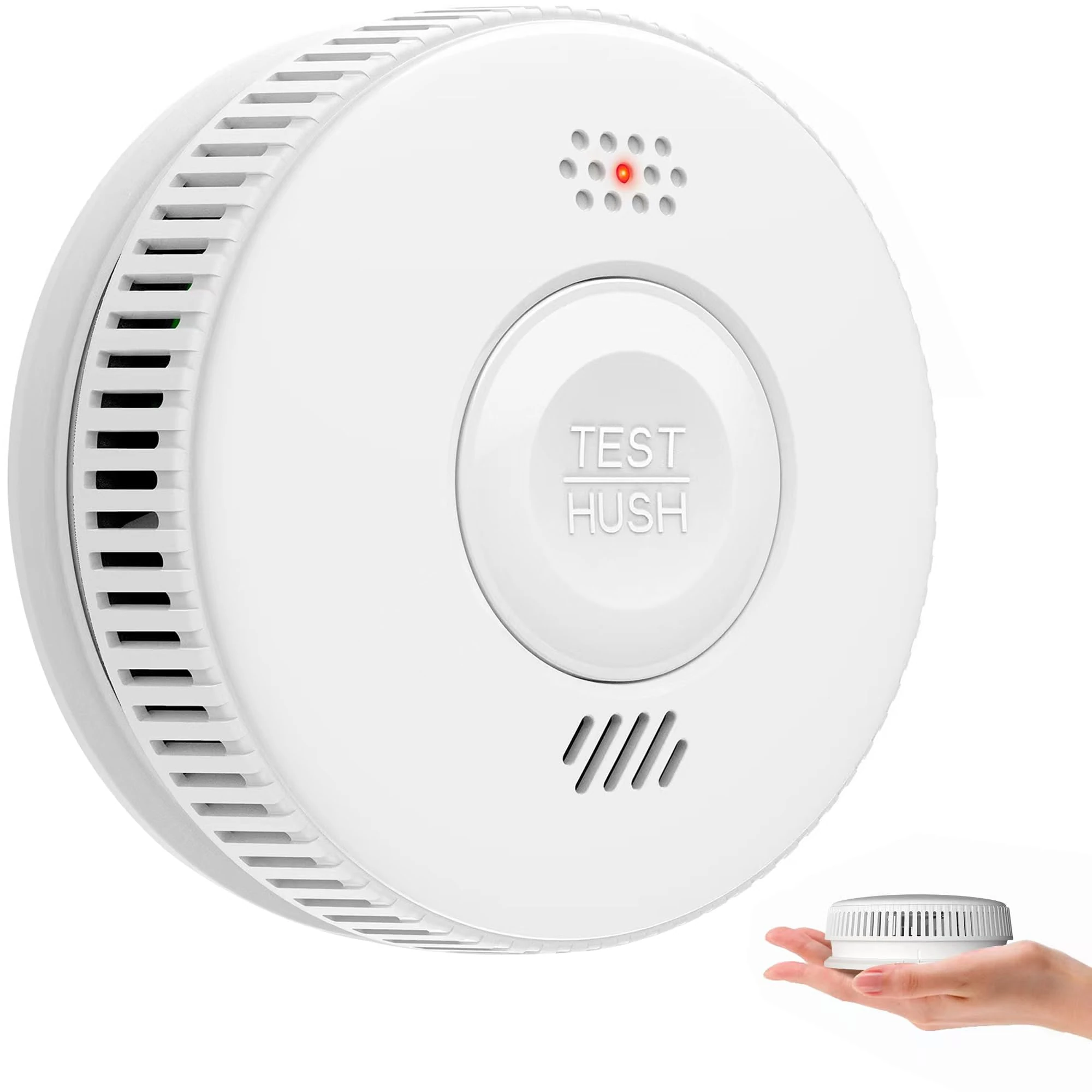 Smoke Alarm for Home, HATHEPHS 10 Years Battery Smoke Detector with Large Test/Silence Button, Conforms to EN14604 Standard, UKCA