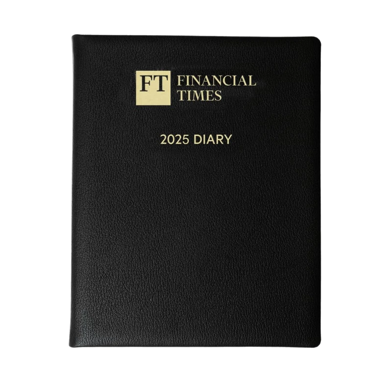 2025 Leather Desk Diary - Week-to-View Planner - Black
