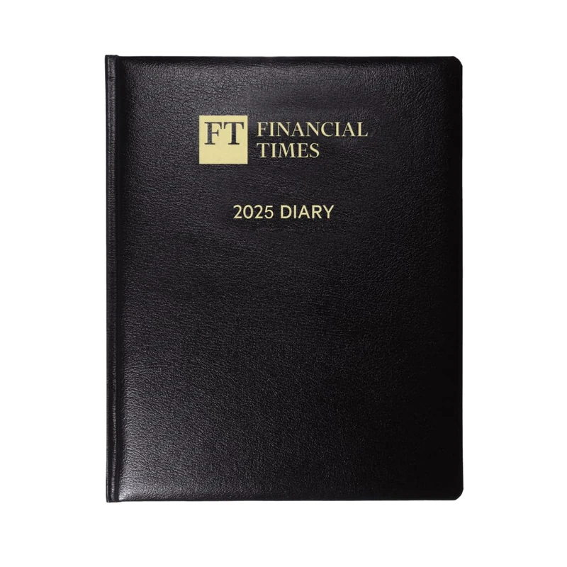 2025 Desk Diary (Pink paper) - Day-a-Page Planner - Black (DPC-25)