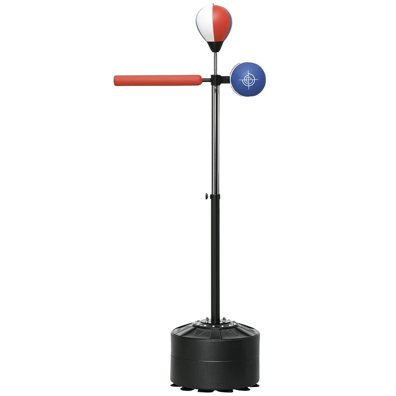 SPORTNOW Free Standing Speed Bag, Height Adjustable Boxing Punching Bag with Stand, Reflex Bar, Punching Pad and Suction Cup Base for Adults & Teenagers, Multicoloured
