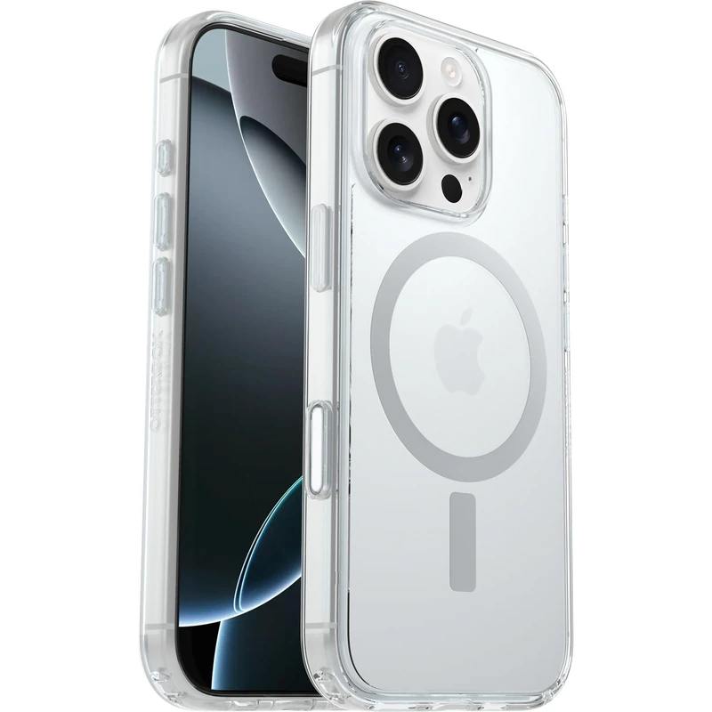 OtterBox Symmetry Series Clear MagSafe Case for iPhone 16 Pro, Shockproof, Drop proof, Protective Thin Case, 3x Tested to Military Standard, Clear