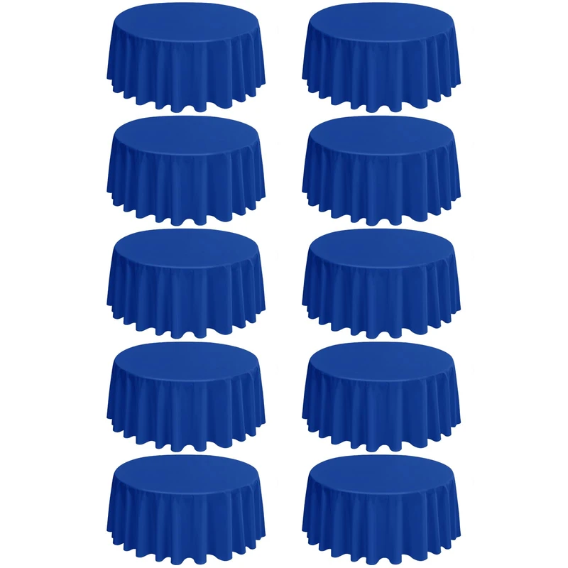 10 Pack Round Tablecloths - 108 Inch, Royal Blue Polyester Table Cover for Round Tables, Stain and Wrinkle Resistant Washable Fabric Table Cloth, Polyester Tablecloth for Wedding Banquet Partie