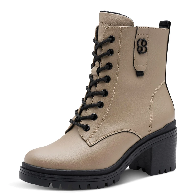 s.Oliver Women's Damen Lace Boot Flat 5-25223-43 Ankle, Taupe, 6 UK - Image 1