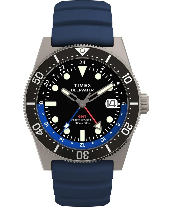 Timex Men's Analogue Quartz Watch with a Rubber Strap Deep Water Reef