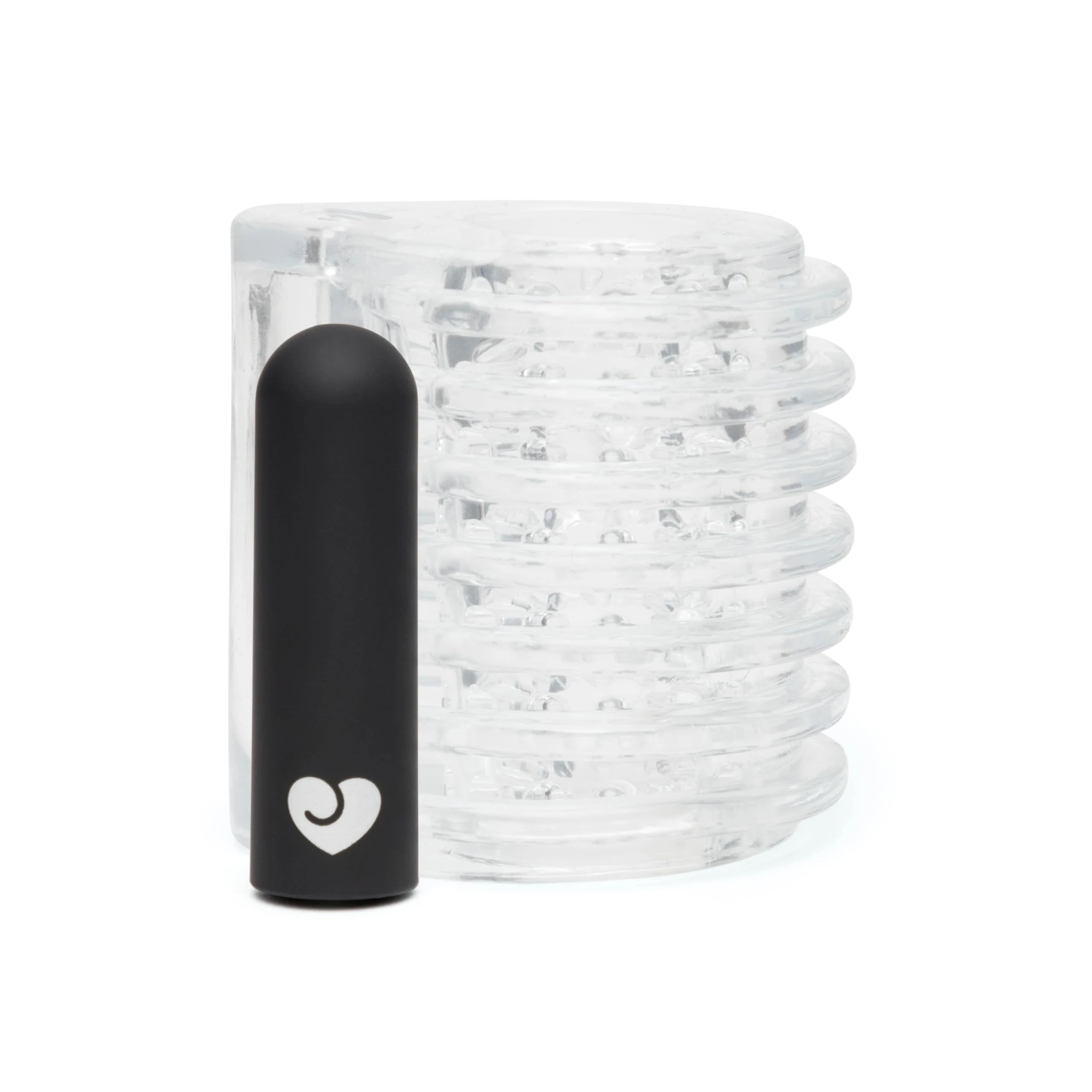 Lovehoney Head Master Vibrating Blow Job Stroker | Textured Male Masturbator | Rechargeable Bullet Vibrator Male Sex Toy with 10 Vibrations Modes | Masturbation Sleeve Adult Sex Toys for Men | Clear