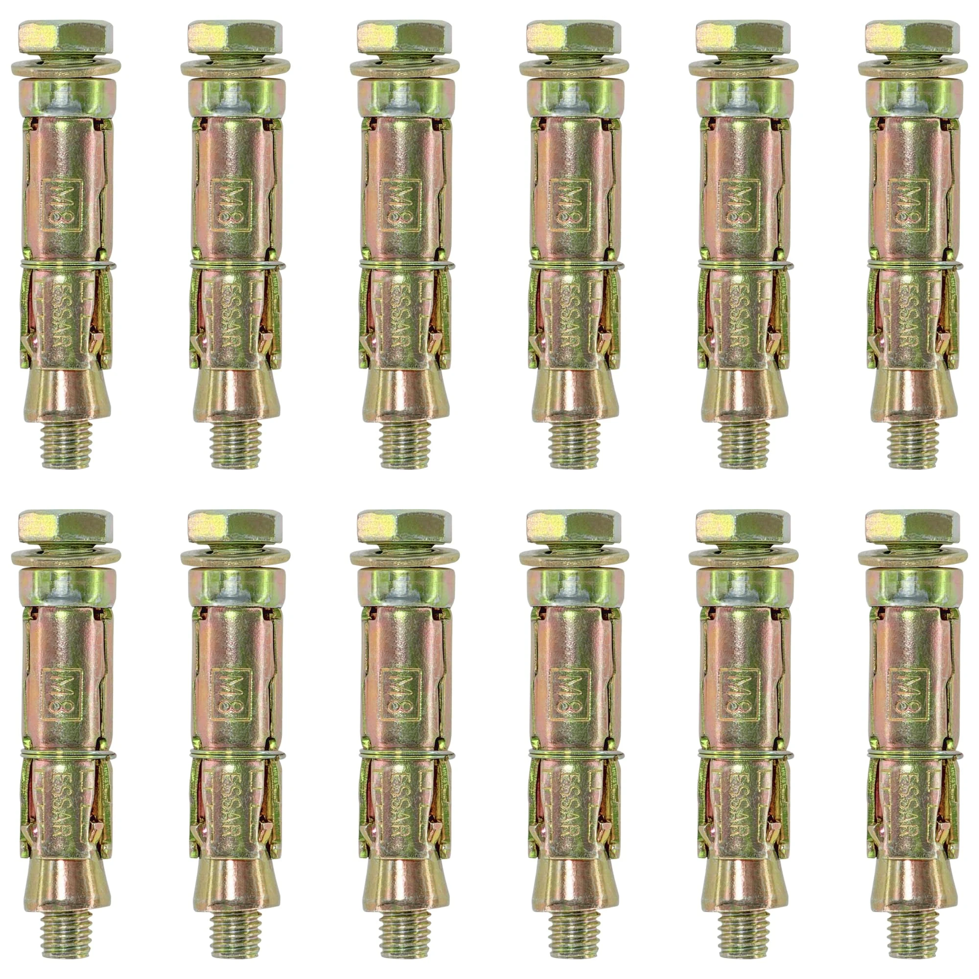12 PCS Heavy Duty Expansion Bolts,Shield Anchor Bolts (M8)