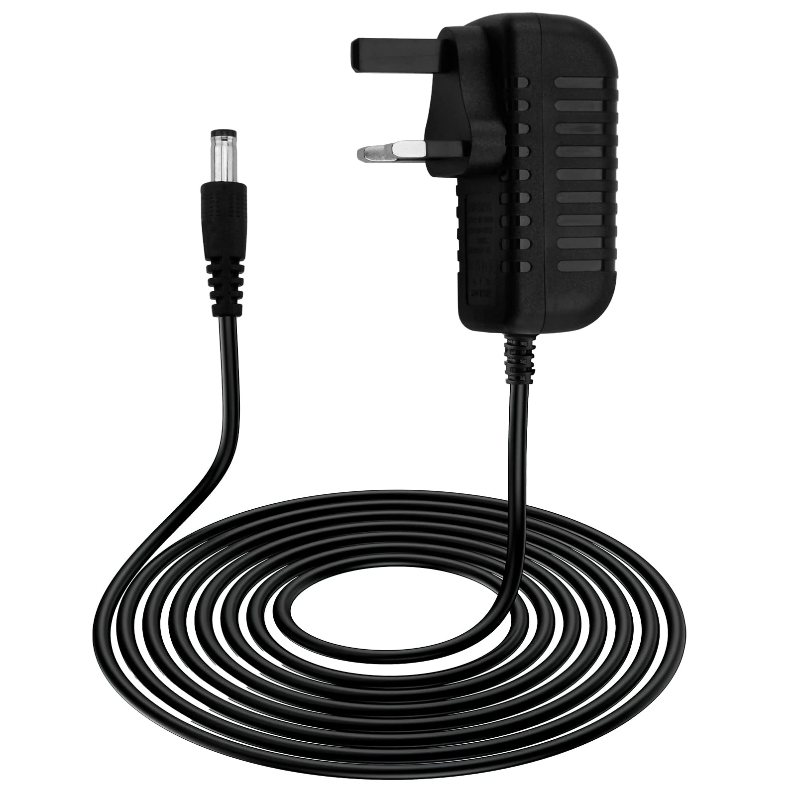 Cncedi 12V 2A Power Supply UK, 2M/6.6FT Cord, 100-240V AC to DC 12V 24W Adapter Universal Driver Transformer for LED Strip Lights/Router/DVR/NVR/IP/CCTV Camera