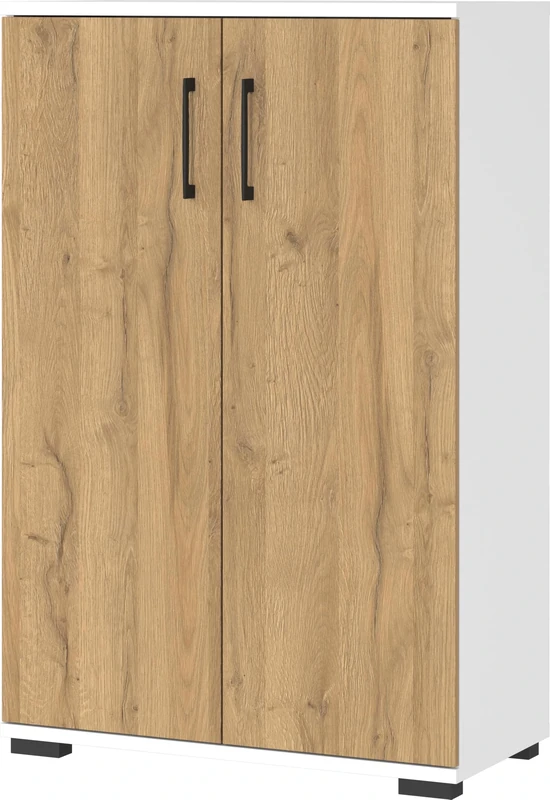 Germania Filing cabinet 4247-559 GW-Profi, White/Grandson-oak repro, with metal handles, 80 x 123 x 40 cm (WxHxD)