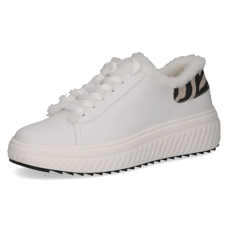 CAPRICE Women's Low-top lace-up Sneakers with Removable Footbed, White (White Comb), 6 UK