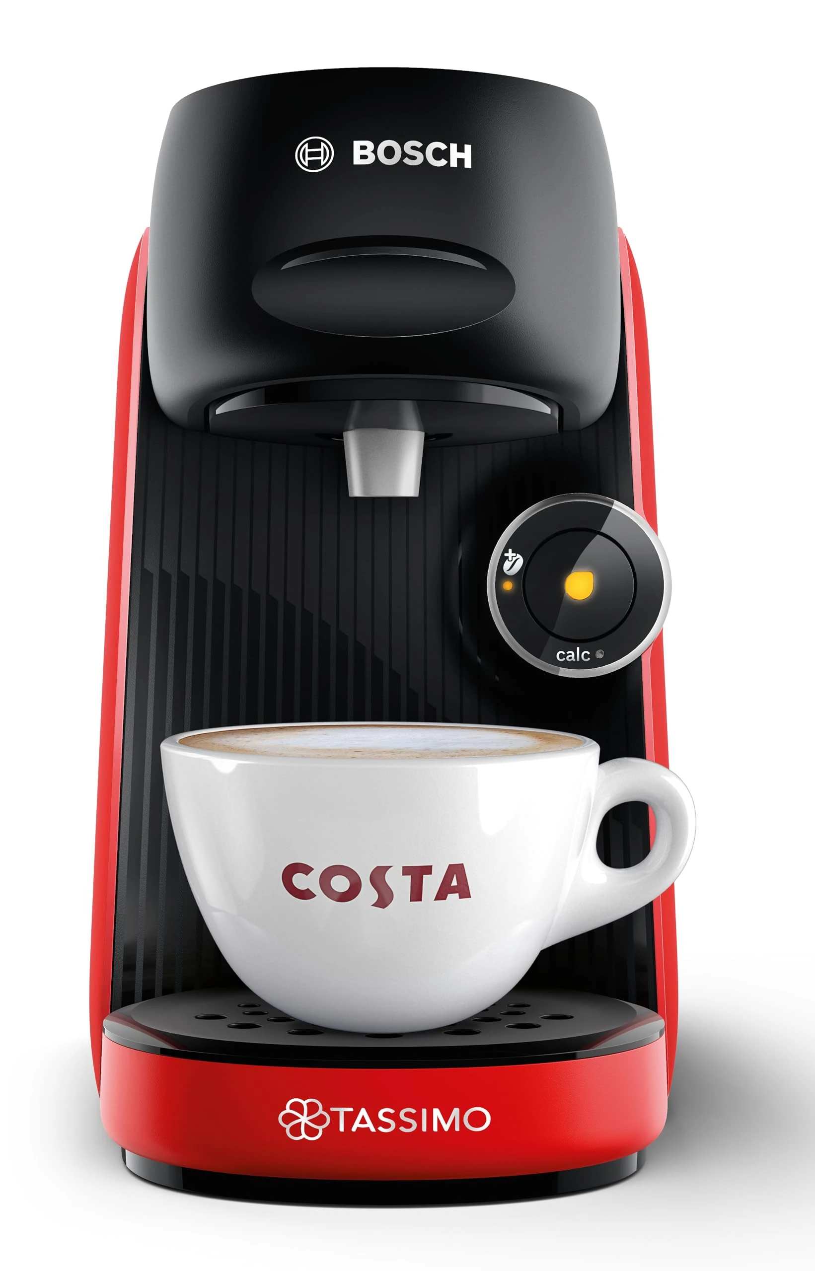 Tassimo by Bosch Finesse Friendly Pod Coffee Machine in Red TAS163EGB with INTELLIBREW and IntensityBoost, Compatible with 50 Different Beverages