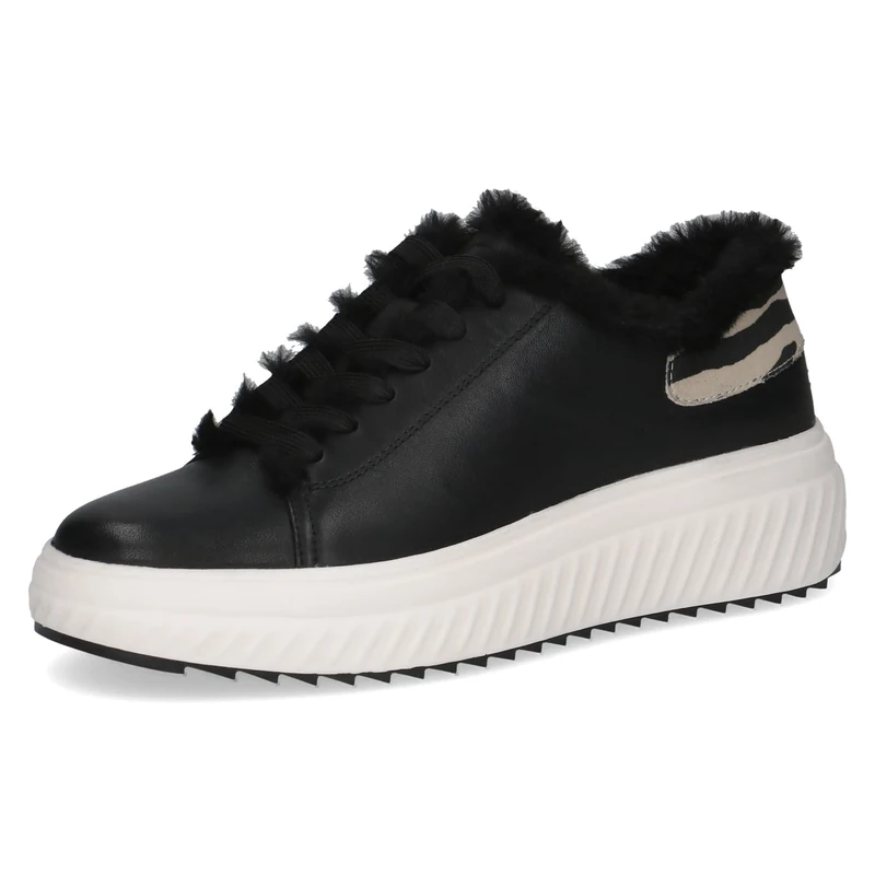 CAPRICE Women's Low-top lace-up Sneakers with Removable Footbed, Black (Black Comb), 5 UK