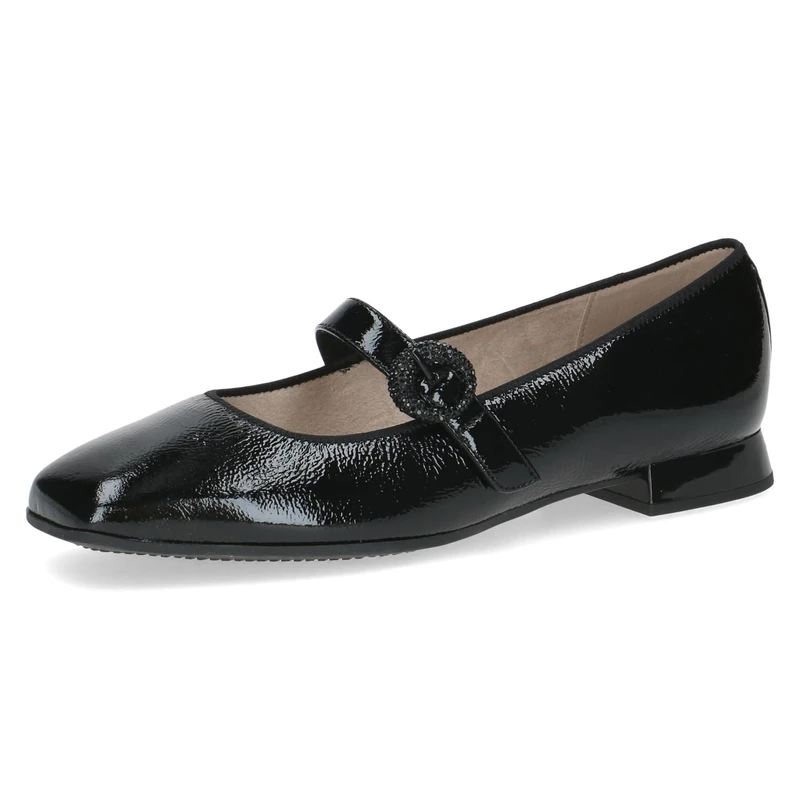 CAPRICE Women Ballet Flats Leather Low Heel, Black (Black Naplak), 5 UK - Image 1