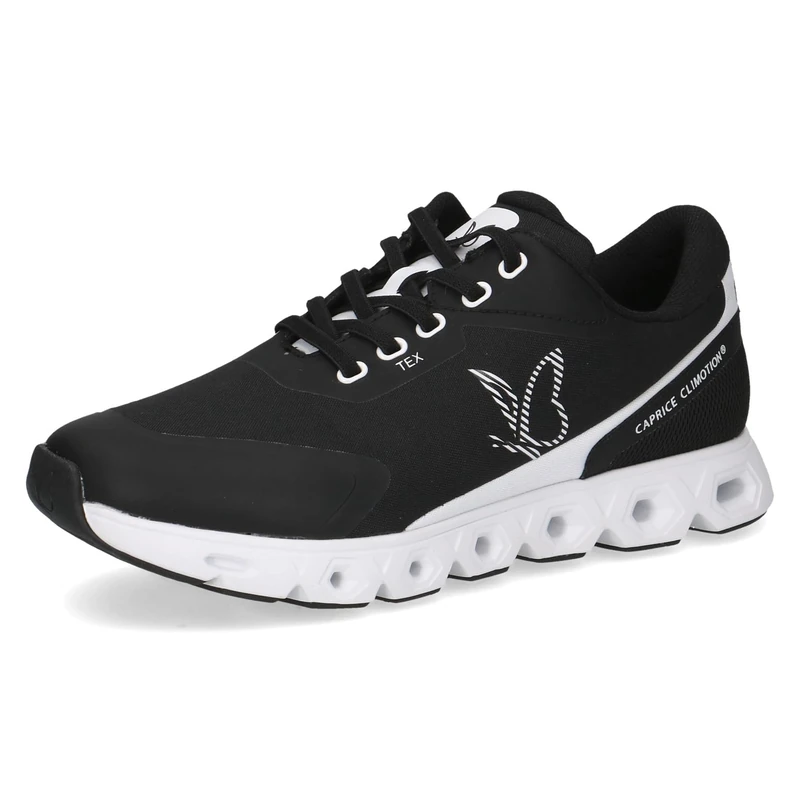 CAPRICE Women Sneakers Flat Sporty Vegan, Multicolor (Black/White), 4 UK - Image 1
