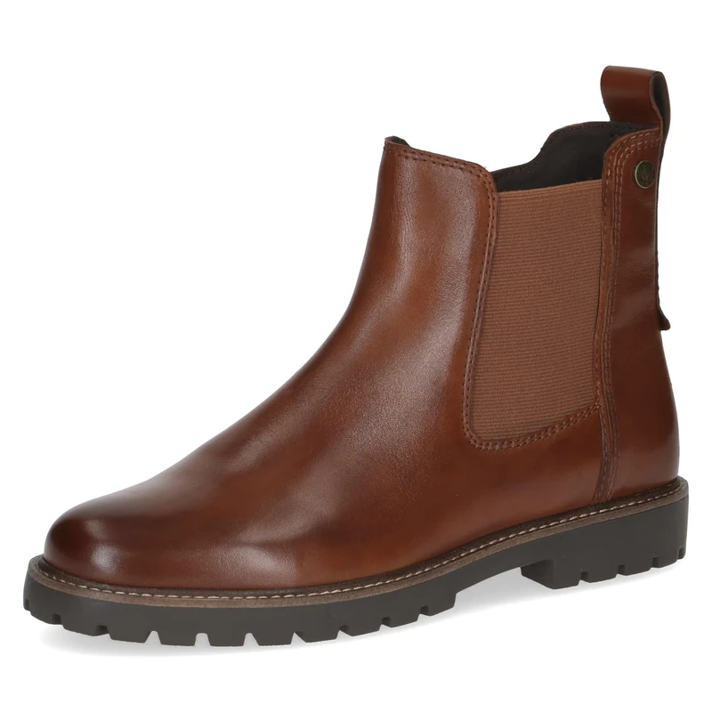 CAPRICE Women's ankle boots with zipper removable insole, Brown (Cognac Nappa), 3.5 UK