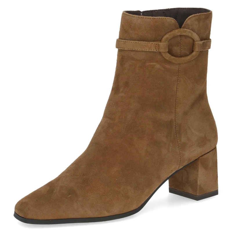 CAPRICE Women's leather ankle boots elegant, Brown (Brown Suede), 7.5 UK