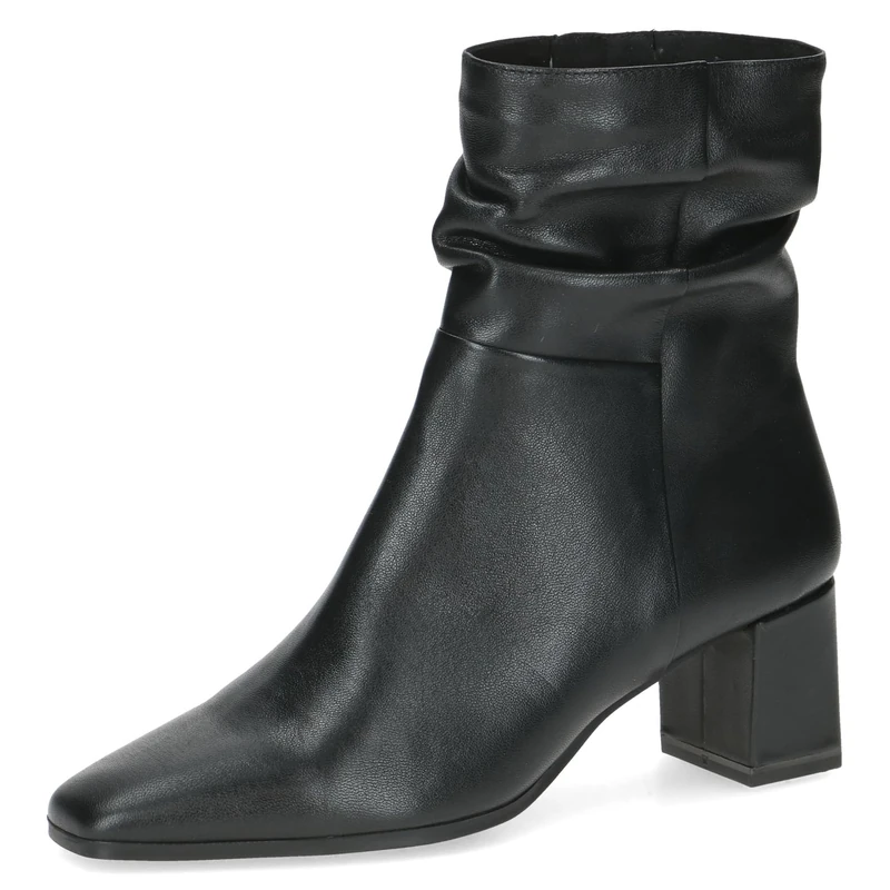 CAPRICE Women's leather ankle boots square toe, Black (Black Nappa), 3.5 UK