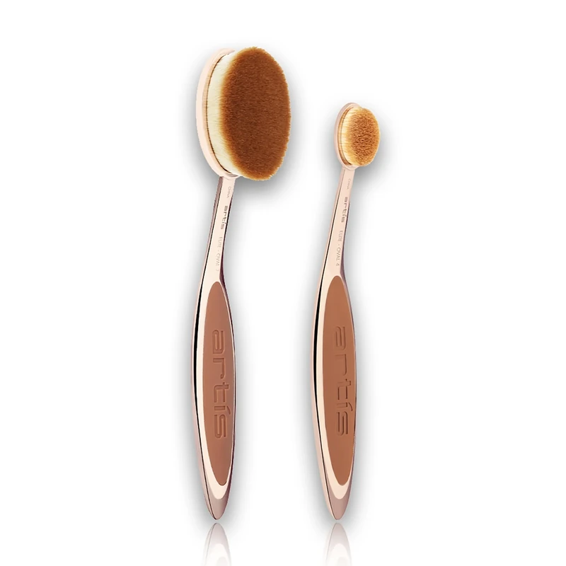 Artis Elite 2 Brush Set - Makeup Brushes with Patented Design - Makeup Brush Set for Foundation and Concealer - Professional Tools - Rose Gold - 2 pc