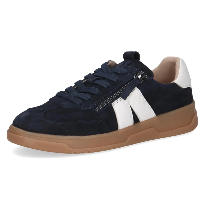 CAPRICE Women's Low-top Leather Sneakers with Zipper, Blue (Ocean/White), 3.5 UK - Image 1
