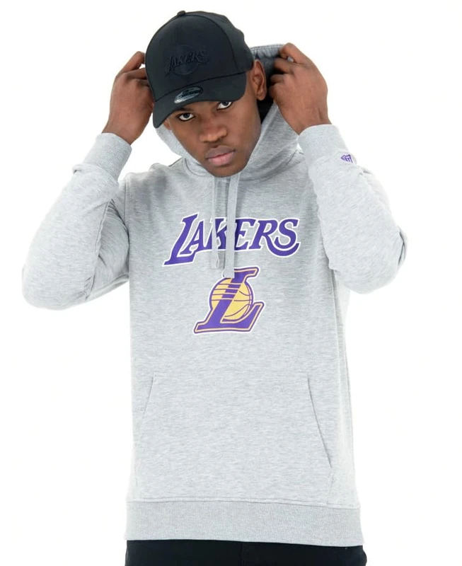 New Era Nos NBA Regular Hoody Loslak Hgrtrp Sweatshirt Unisex Adult Grey