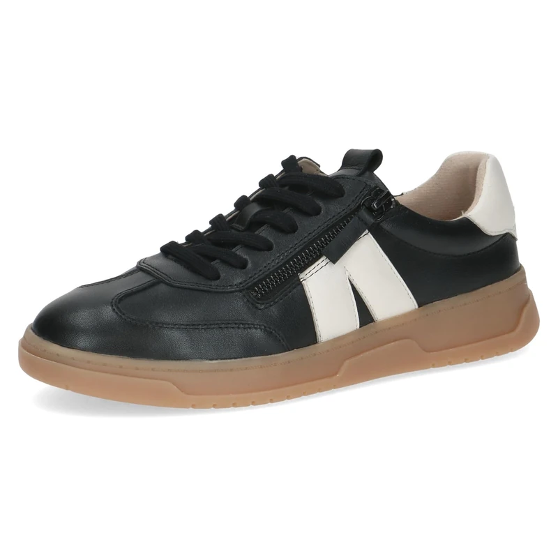 CAPRICE Women's Low-top Leather Sneakers with Zipper, Black (Black Nappa Co), 6 UK - Image 1