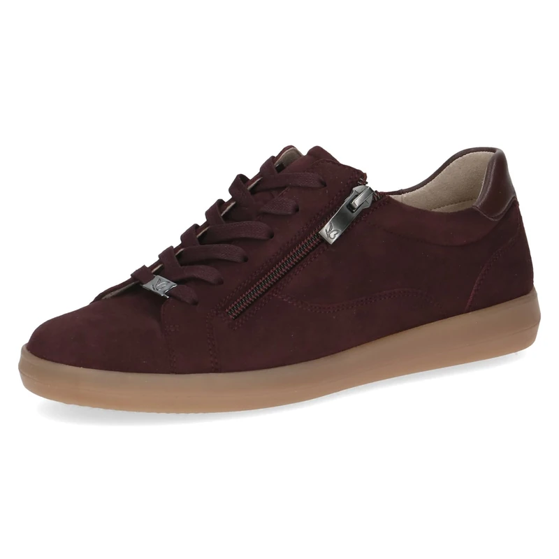 CAPRICE Women's Low-top Leather lace-up Sneakers, Red (Bordeaux Suede), 6.5 UK - Image 1