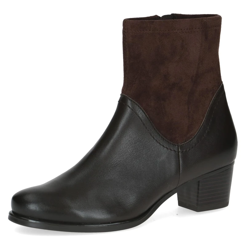 CAPRICE women's ankle boots with zipper low heel, Brown (Dk Brown Comb), 6.5 UK