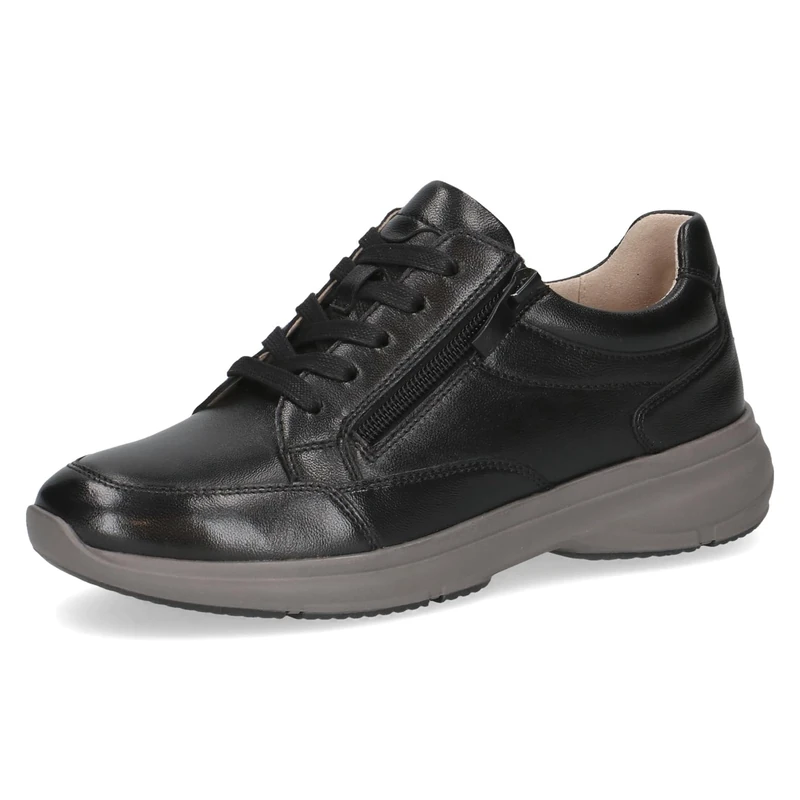 CAPRICE Women's Low-top Leather Sneakers with Zipper, Black (Black Nappa), 6 UK - Image 1